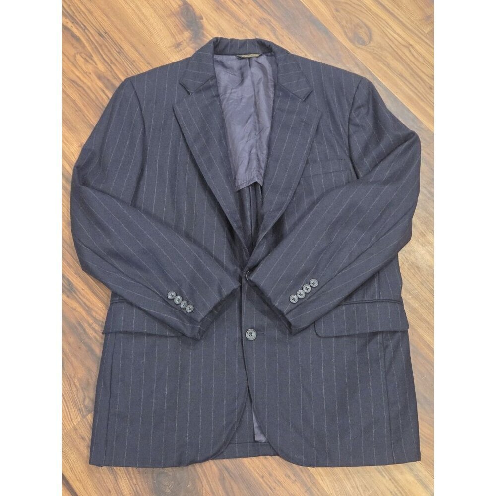 Vtg Corbin Ltd Pinstripe Sport Coat Blazer Blue Sz 43